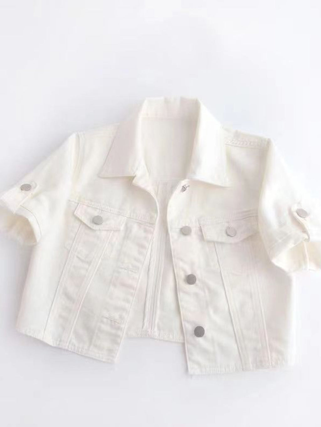 Full Size Cropped  Denim Jacket Plus Size